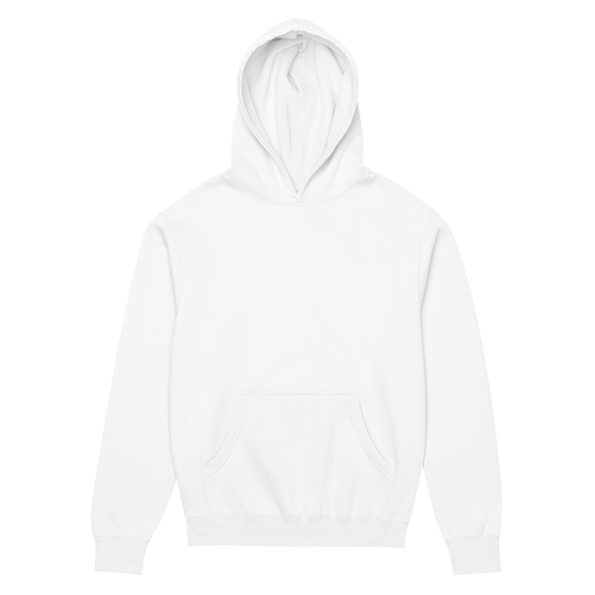 Blank front white hoodie on a white background